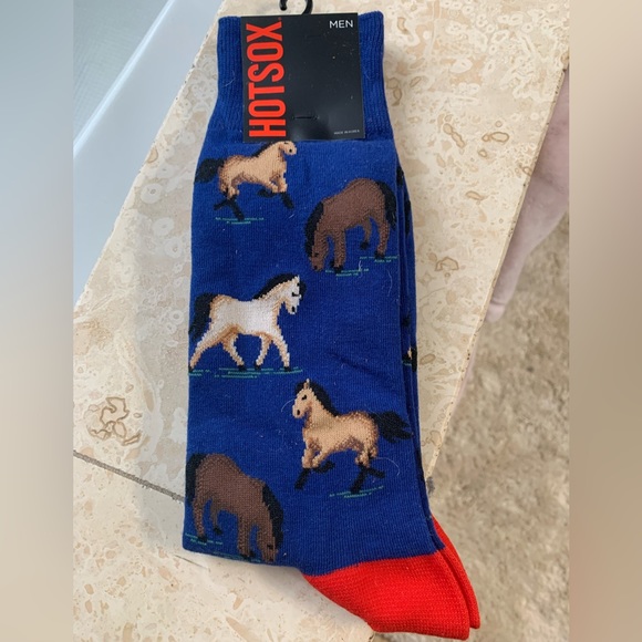 Hot Sox Men’s Horse Crew Socks - Picture 2 of 5